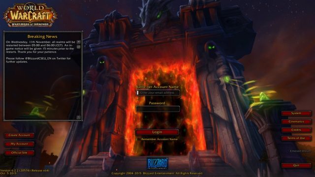 World of Warcraft  title screen image #1 