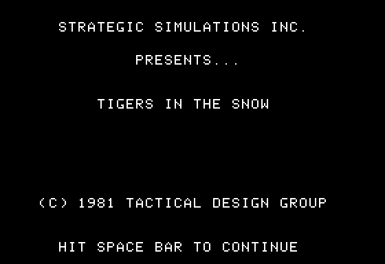 The Battle of the Bulge: Tigers in the Snow  title screen image #1 