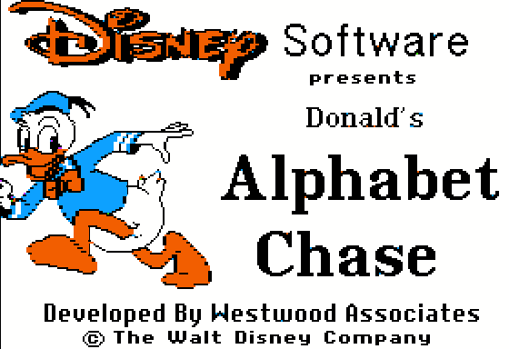 Donald's Alphabet Chase title screen image #1 