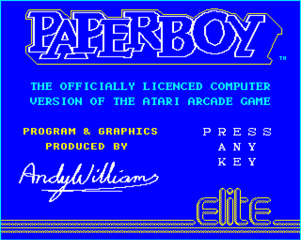 Paperboy title screen image #1 