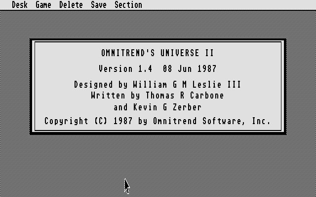 Universe II title screen image #1 