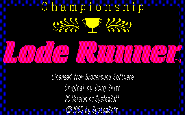 Championship Lode Runner  title screen image #1 