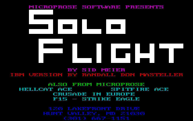 Solo Flight: 2nd Edition  title screen image #1 