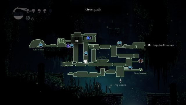 Hollow Knight in-game screen image #2 Map in action