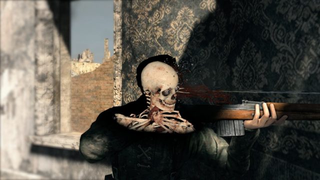 Sniper Elite V2 in-game screen image #1 Kill cam in action.