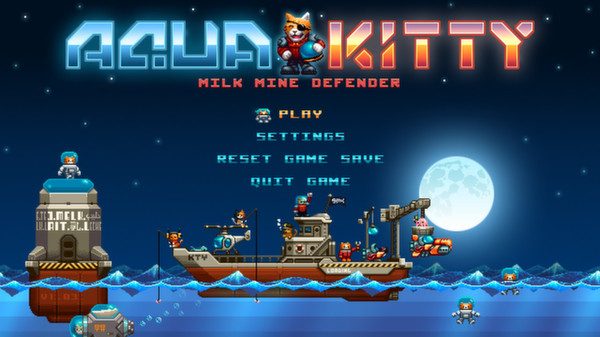 Aqua Kitty - Milk Mine Defender title screen image #1 