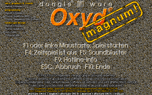 Oxyd magnum! title screen image #1 