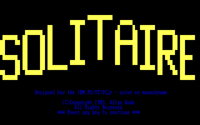 Solitaire title screen image #1 