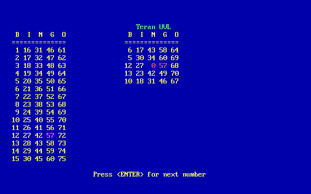 Bingo in-game screen image #1 