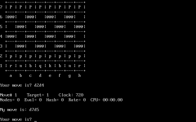 GNU Chess in-game screen image #1 