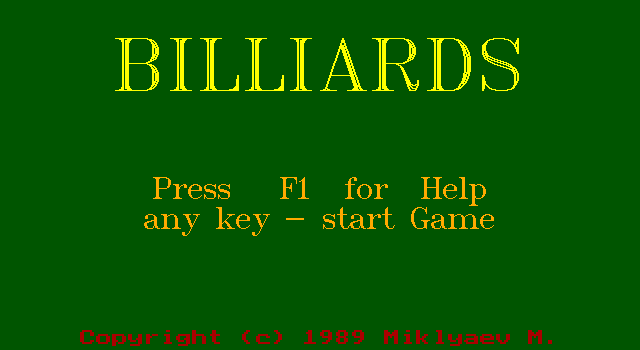 Billiards title screen image #1 