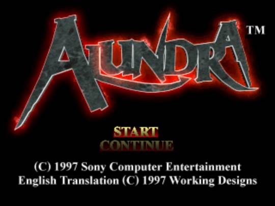 The Adventures of Alundra  title screen image #1 