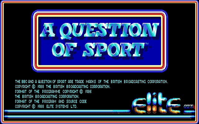 A Question of Sport title screen image #1 