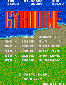 Gyrodine  title screen image #1 