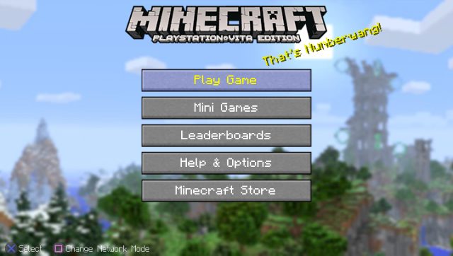 Minecraft: PlayStation Vita Edition title screen image #1 