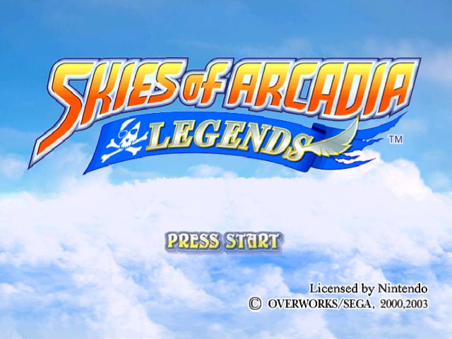 Skies of Arcadia Legends  title screen image #1 