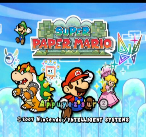 Super Paper Mario  title screen image #1 