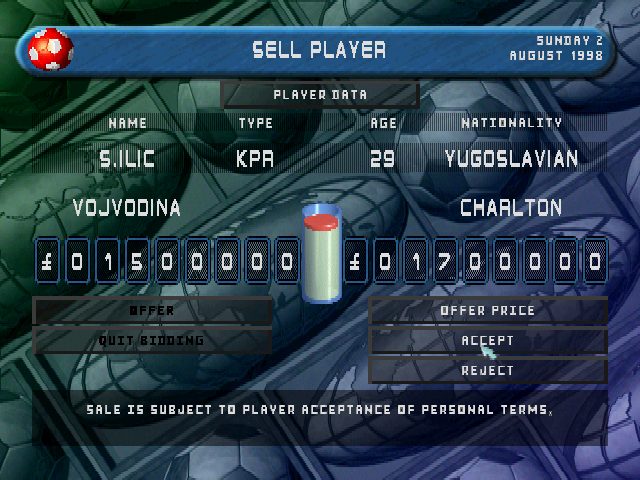 Player Manager Ninety Nine  in-game screen image #1 