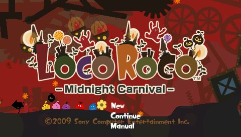 LocoRoco Midnight Carnival title screen image #1 
