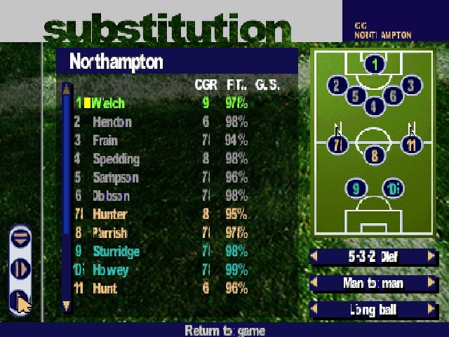 Premier Manager 2000  in-game screen image #1 