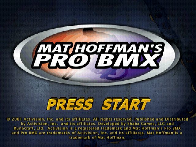 Mat Hoffman's Pro BMX title screen image #1 