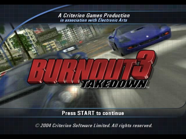 Burnout 3: Takedown title screen image #1 
