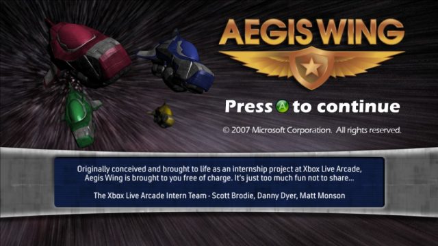 Aegis Wing title screen image #1 