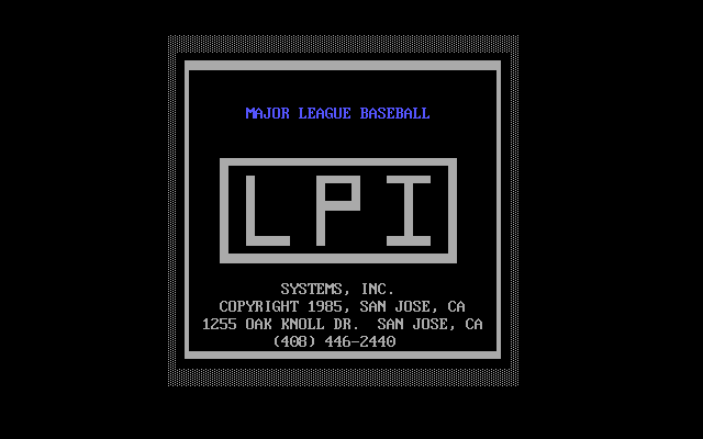 LPI System's Baseball  title screen image #1 