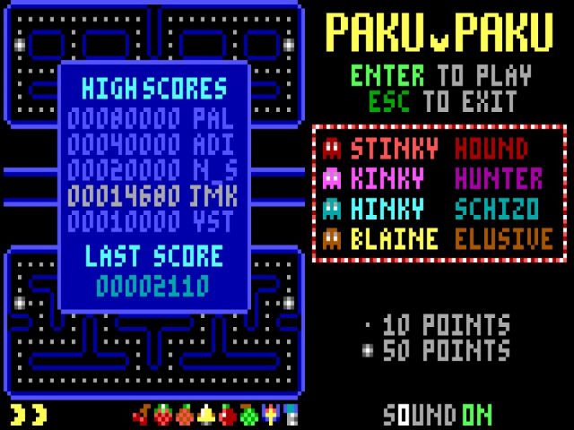 Paku Paku title screen image #1 This is CGA!