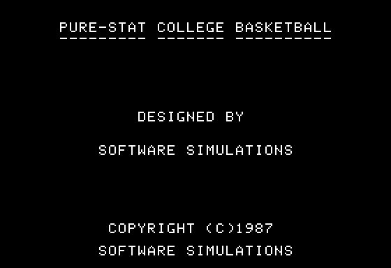 Pure-Stat College Basketball title screen image #1 
