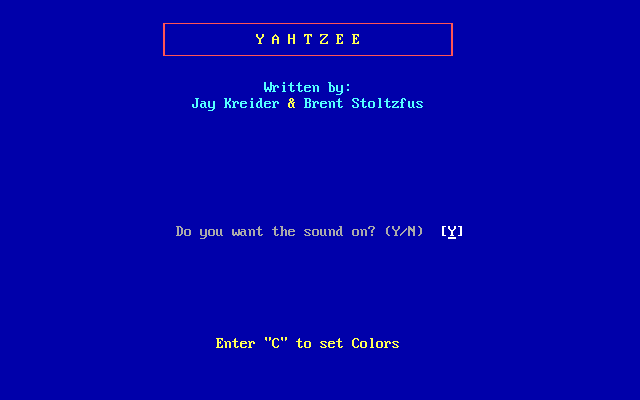 Yahtzee title screen image #1 