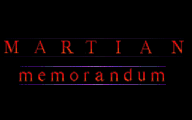 Martian Memorandum title screen image #1 