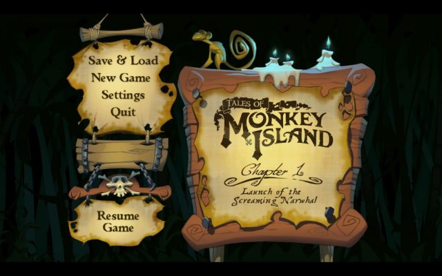 Tales of Monkey Island: Chapter 1 - Launch of the Screaming Narwhal title screen image #1 