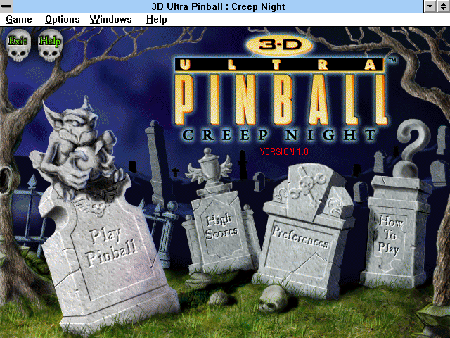 3-D Ultra Pinball: Creep Night title screen image #1 