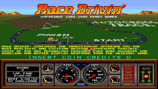 Race Drivin'  title screen image #1 