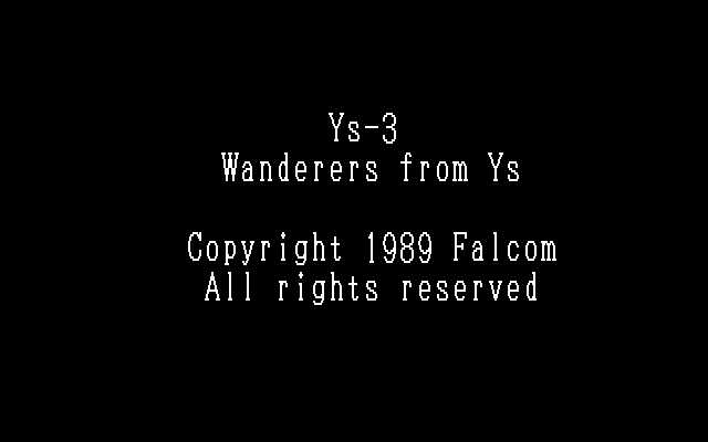 Ys III: Wanderers from Ys  title screen image #1 