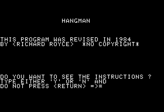 Hangman title screen image #1 