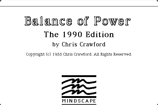 Balance of Power: The 1990 Edition  title screen image #2 