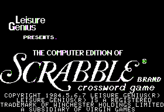 The Computer Edition of Scrabble Brand Crossword Game  title screen image #1 