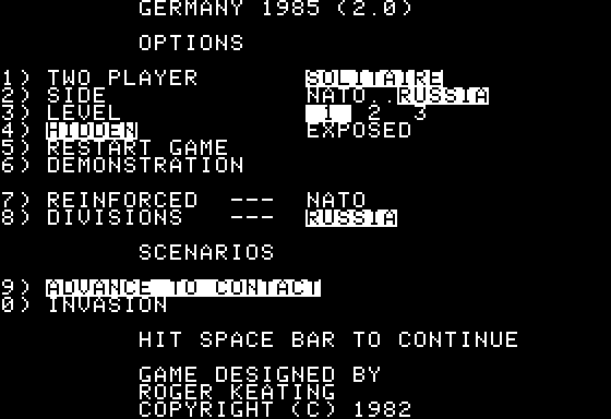 Germany 1985 title screen image #1 