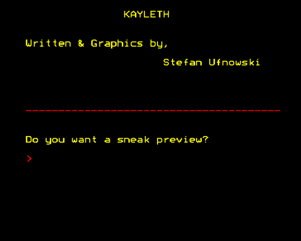 Kayleth title screen image #1 