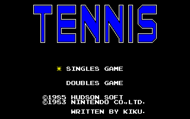 Tennis  title screen image #1 