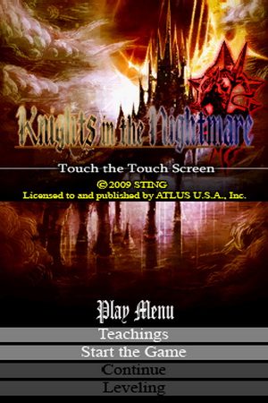 Knights in the Nightmare title screen image #1 