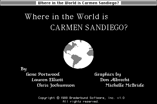 Where in the World is Carmen Sandiego?  title screen image #1 