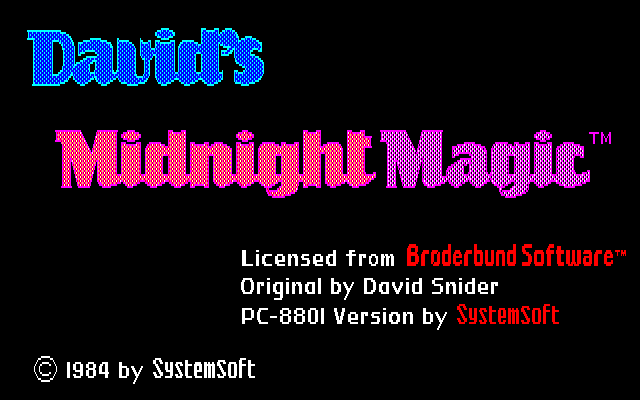 David's Midnight Magic  title screen image #1 