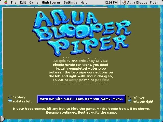 Aqua Blooper Piper title screen image #1 