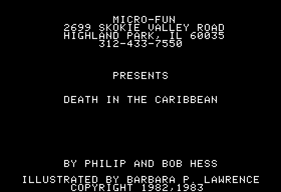 Death in the Caribbean title screen image #1 