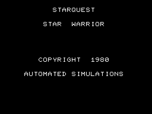 StarQuest: Star Warrior title screen image #1 