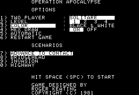 Operation Apocalypse  title screen image #1 
