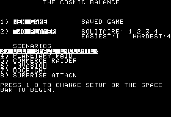 The Cosmic Balance title screen image #1 